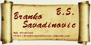 Branko Savadinović vizit kartica